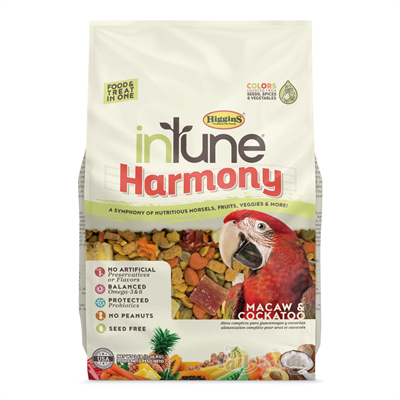 inTune Harmony Macaw  (3lb) อาหารเม็ดสี ผสม ผลไม้และถั่ว จากอเมริกา สำหรับนกมาคอว์และนกกระตั้ว (1.36kg)